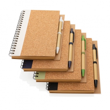 Logotrade business gift image of: Cork spiral notebook with pen